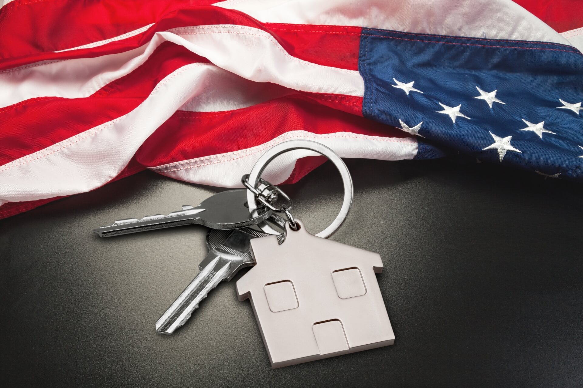 USA Flag Key Home Symbol Va